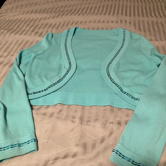 Turquoise tunic top and jacket - Picture 2 of 4